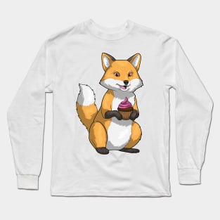 Fox Birthday Cupcake Long Sleeve T-Shirt